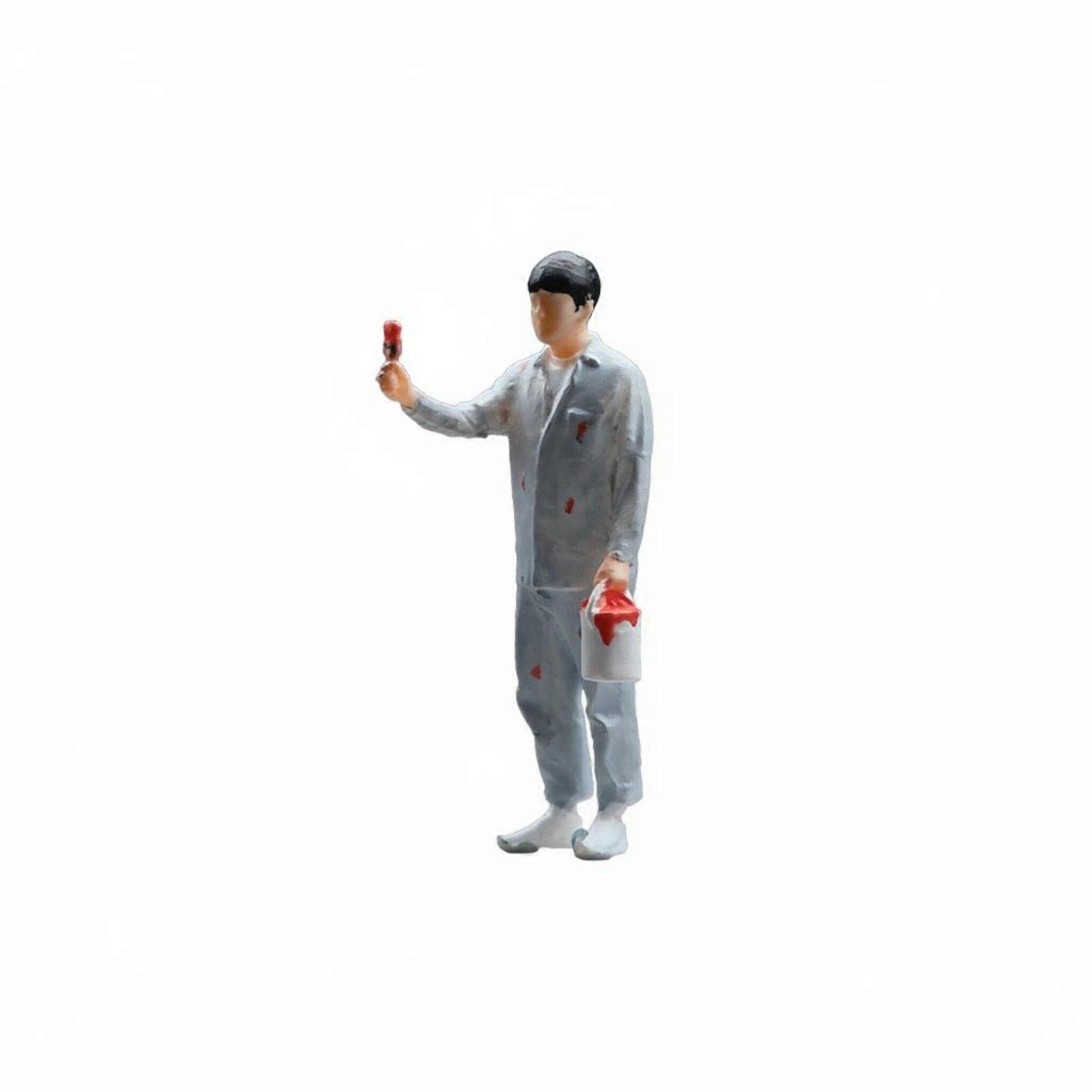 1/64 Scale Painter Figurine Realistic Design Miniature Construction Worker Model