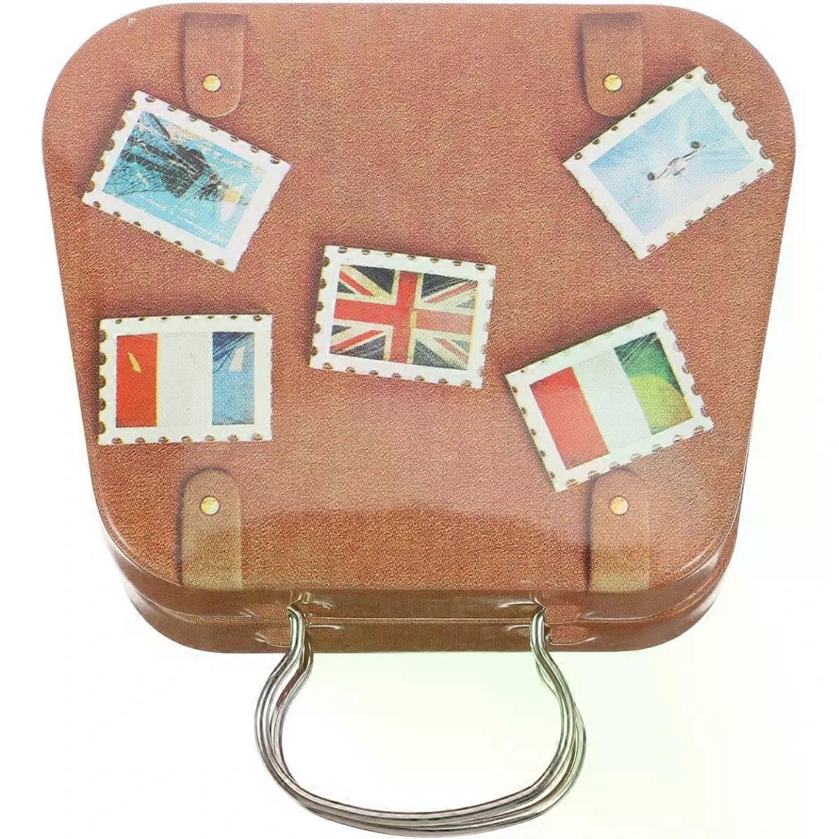 Mini Suitcase Tinplate Storage Box Vintage Candy Container