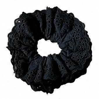 Grote kanten scrunchie voor dames, handgemaakt haaraccessoire voor vrouwen en meisjes.