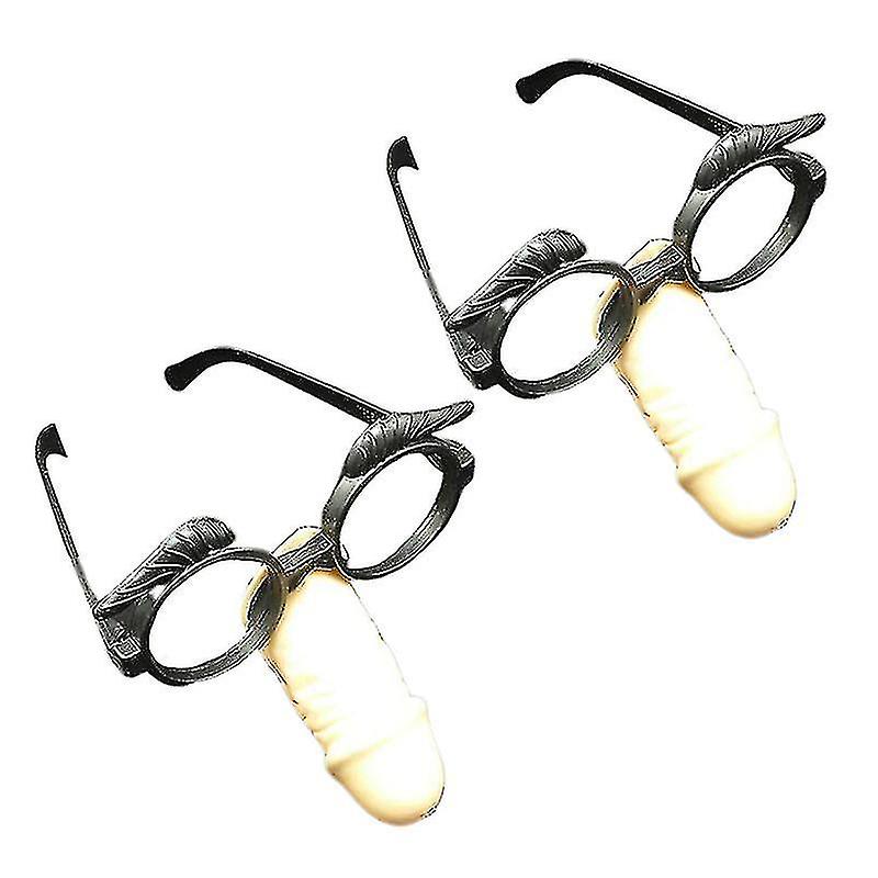 2pcs Interesting Long Nose Glasses