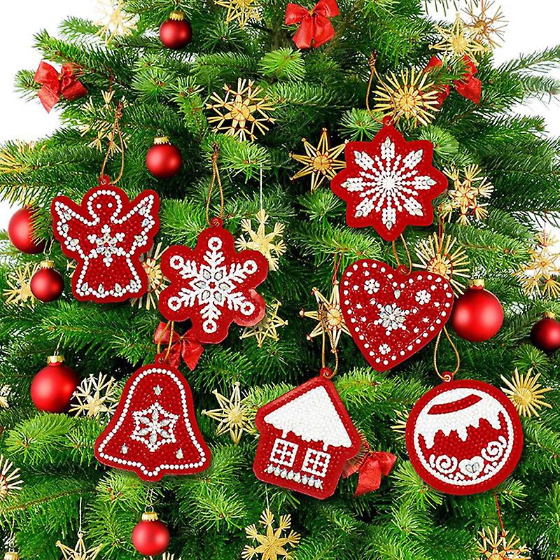 1 Set Diy 5d Diamond Painting Christmas Tree Pendant Hanging Ornament Decoration Craft