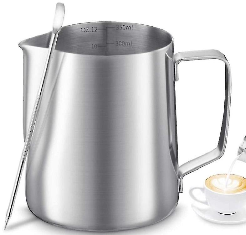 Stainless Steel Milk Frothing Pitcher, Espresso Steaming Pitcher With Decorating Pen For Espresso Machines, Cappuccino, Latte Art
