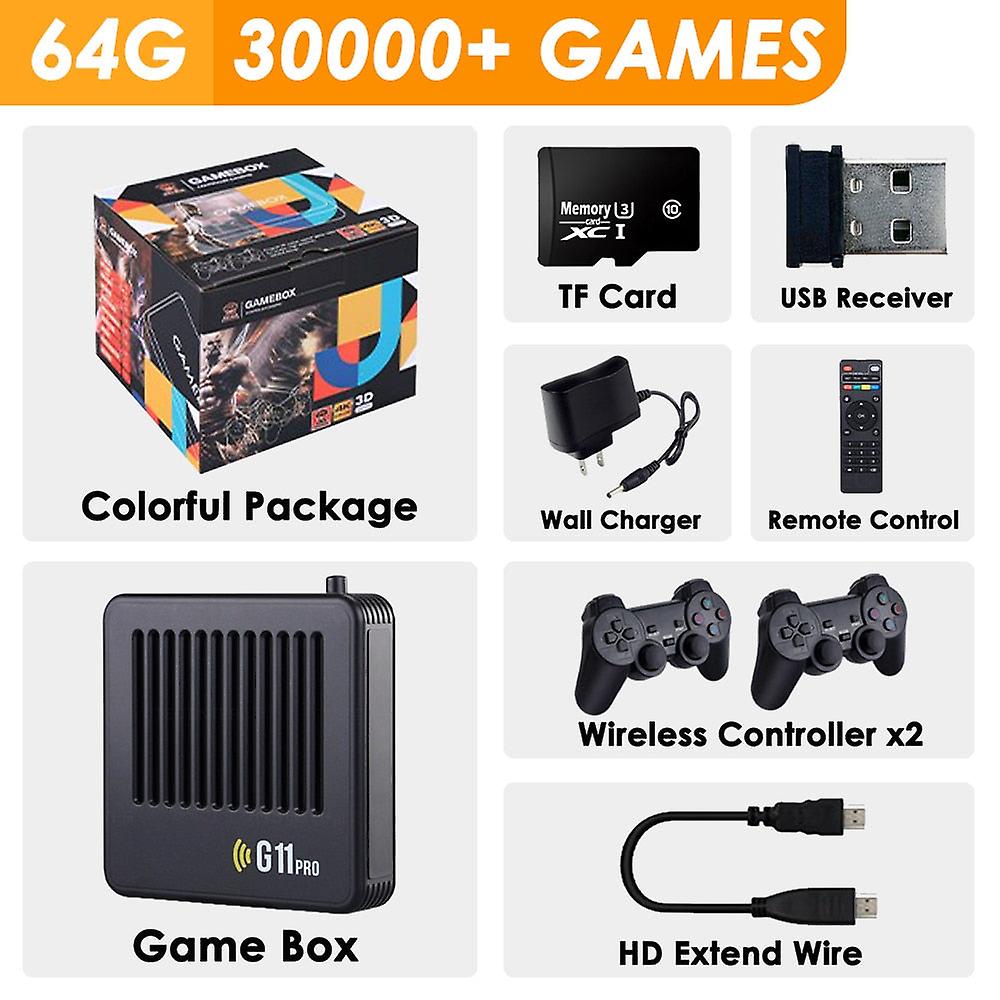 G11 Pro Video Game Box Retro Game Console 256g Built In 60000 Retro Games Ultra Low Latency Wireless Controller 4k Output