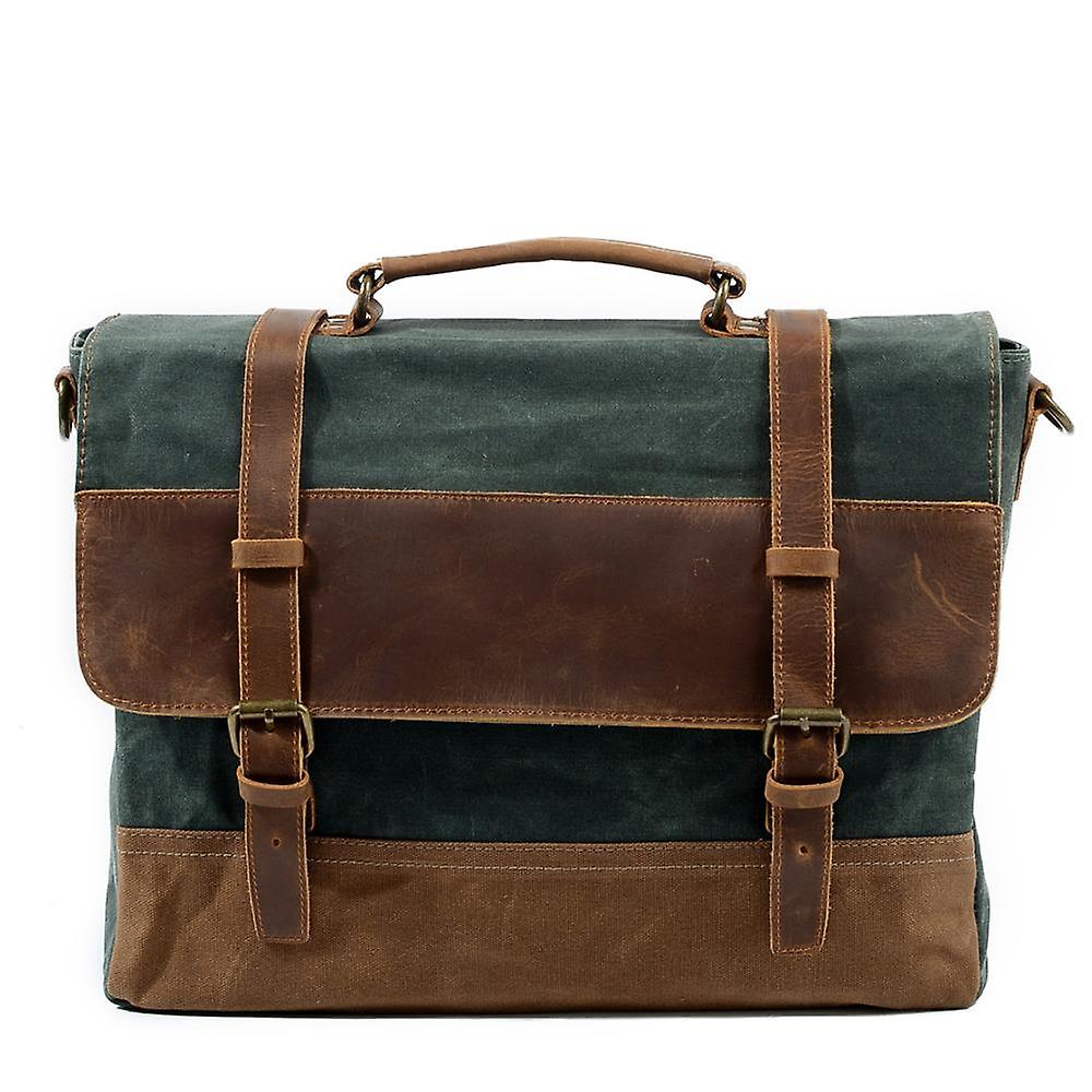 Weysfor Herre Messenger Taske Vandtæt Canvas Læder Mænd Vintage Håndtasker Store Satchel skuldertasker Computer Laptop Dokumentmappe