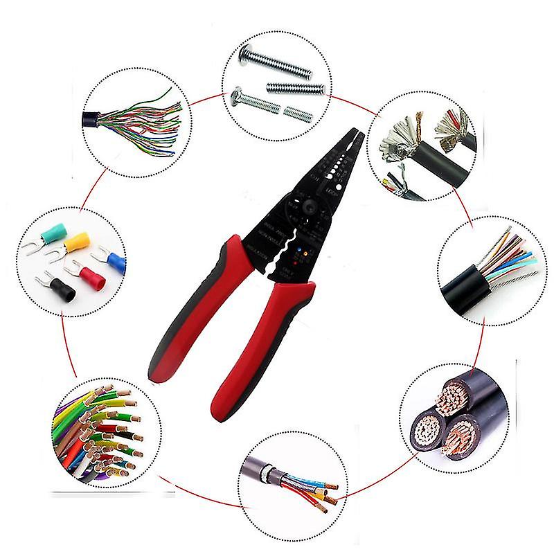 Wire Stripper, 8 Inch, Wire Cutter, Wire Stripper Crimper, Wire Stripping Tool, Cable Stripper, Wiring Tools, Wire Crimping Tool