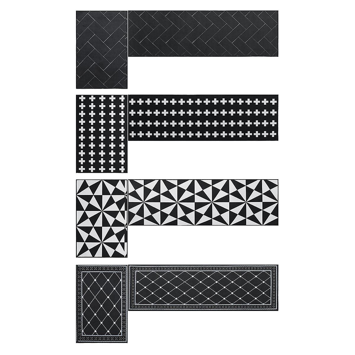 2Pcs Non-slip Kitchen Floor Mat Set With Rubber Backing - Door Mat Carpet Set