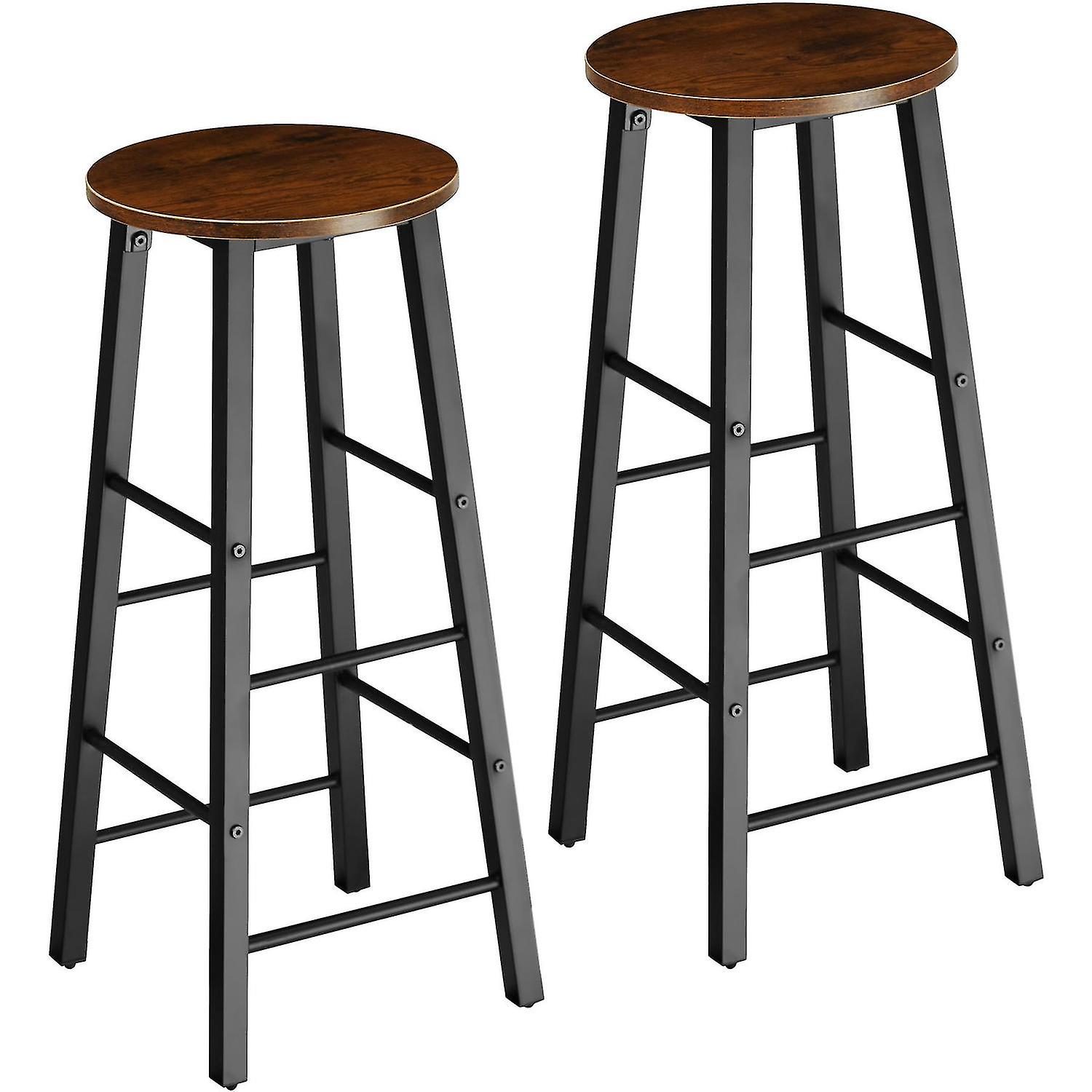 Tectake 2 Bar Stools Keynes - Industrial Dark, Chipboard