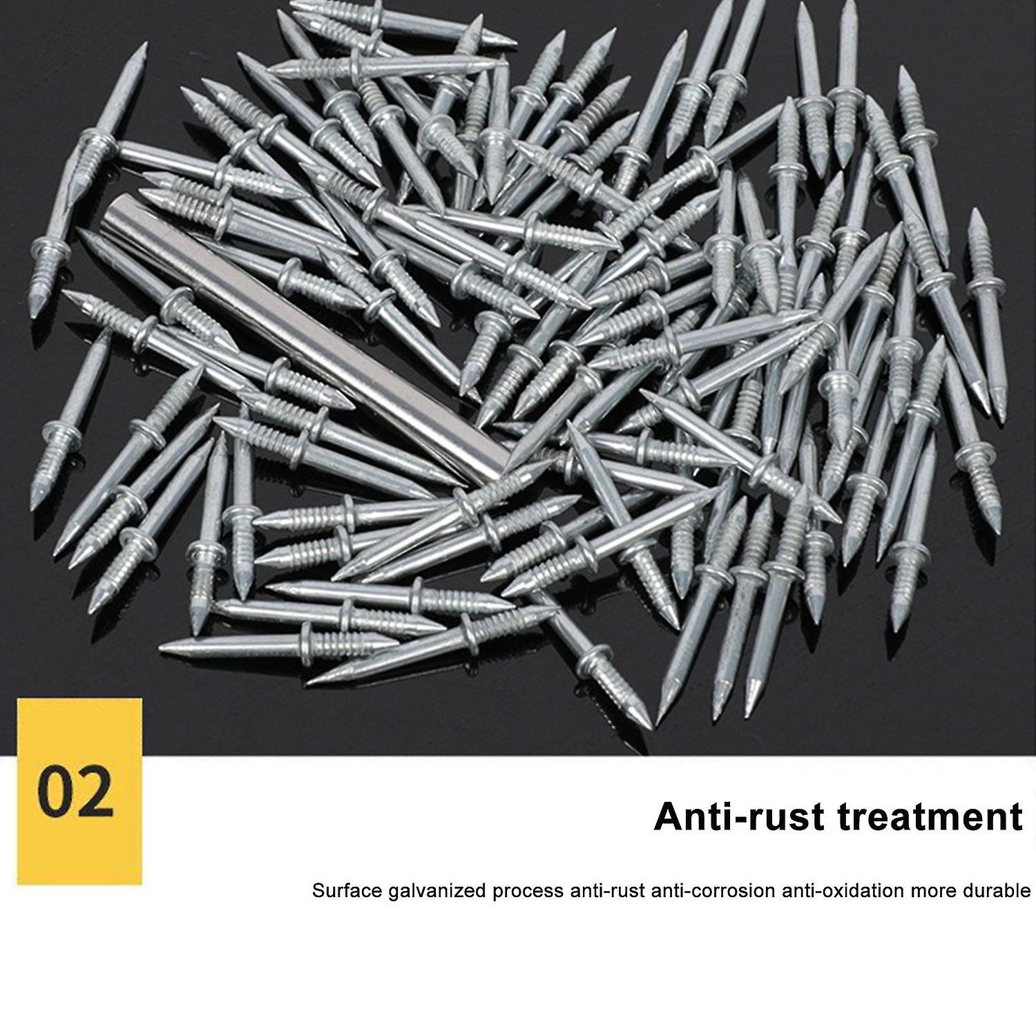 Non-Mark Double-Head Skirting Nails for Frames, Crafts - 100PCS Pack