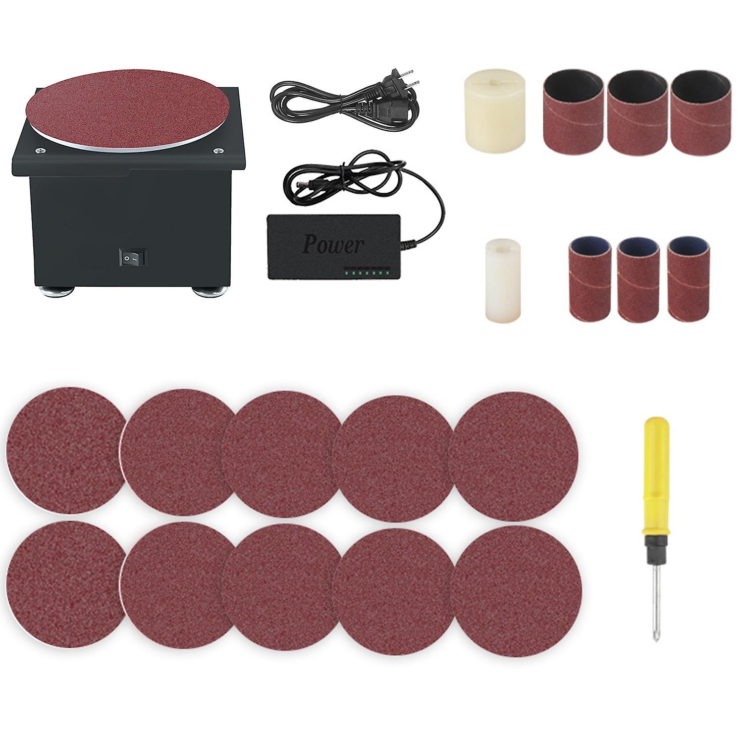 Mini Bench Disc Sander and Sanding Roller Electric Edge Sharpener 7 Variable Speed 10 Sanding Discs