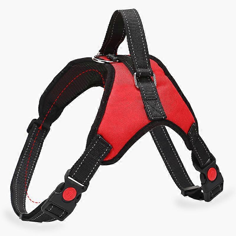 Pet Harness Leash Explosion Proof Reflective Outdoor Dog Harness with Leash for Small Medium and Large Dogs Red M