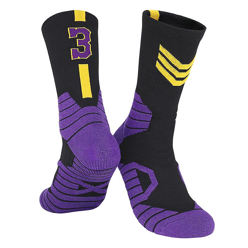 2 Pairs Basketball Socks,running Socks,athletic Socks,compression Cushion Socks For Men