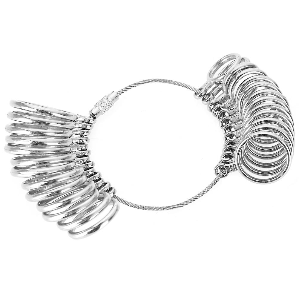Metal Ring Finger Sizer Gauge 25x2.5x2.5cm Silver Portable Tool