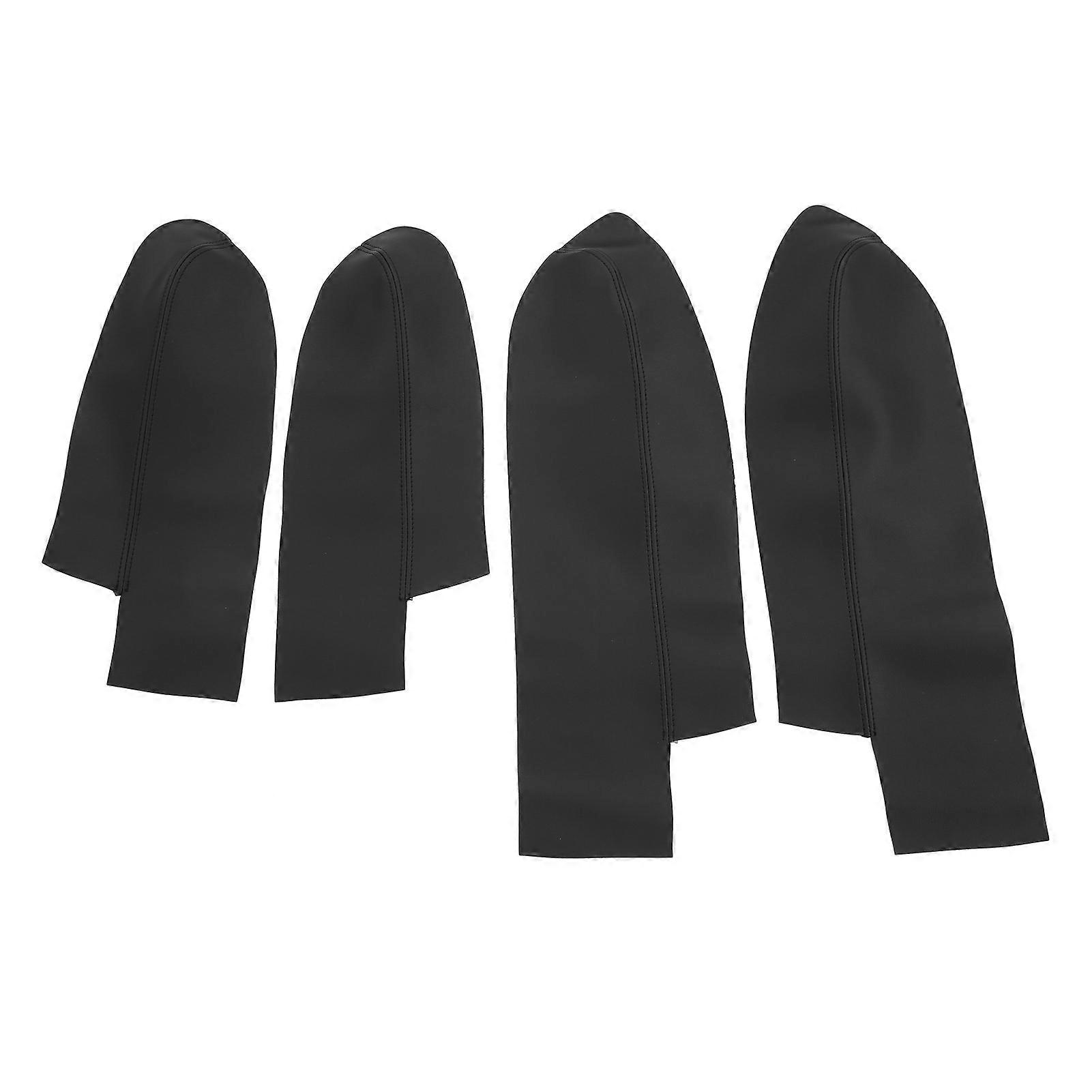 4Pcs/Set Car Front Rear Door Panel Armrest Cover Microfiber Leather Replacement for CRV 2007?2011Black