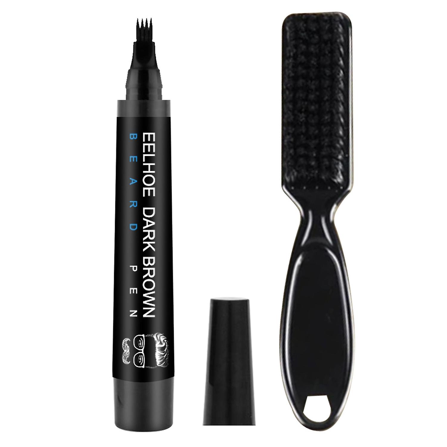 1 Set Beard Pen Tip Head Prevent Hair Loss with Beard Brush Moustache Enhancer Filling Pen for Men
