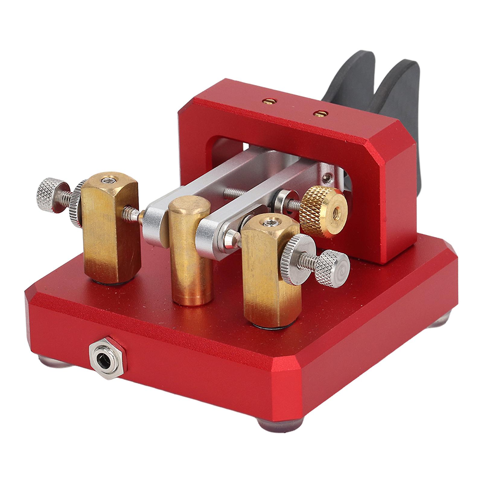Morse Code Key Double Paddle Automatic CW Shortwave Telegram Tapper for Training Red 