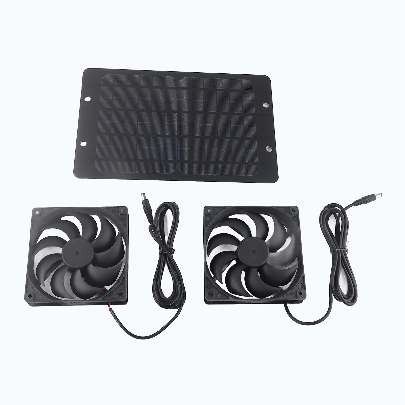Nimomo Solar Panel Fan Kit, Solar Ventilation Fan Solar Exhaust Fan, 10W 800mA Solar Powered Dual Fan Air Extractor Kit Solar Panel Power