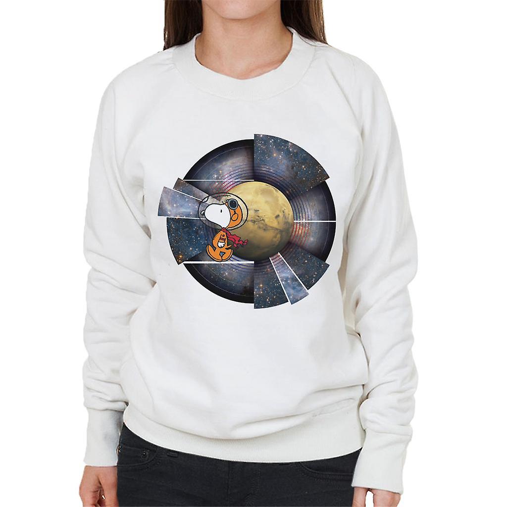 Peanuts Snoopy Astronaut Space Background Women's Sweatshirt