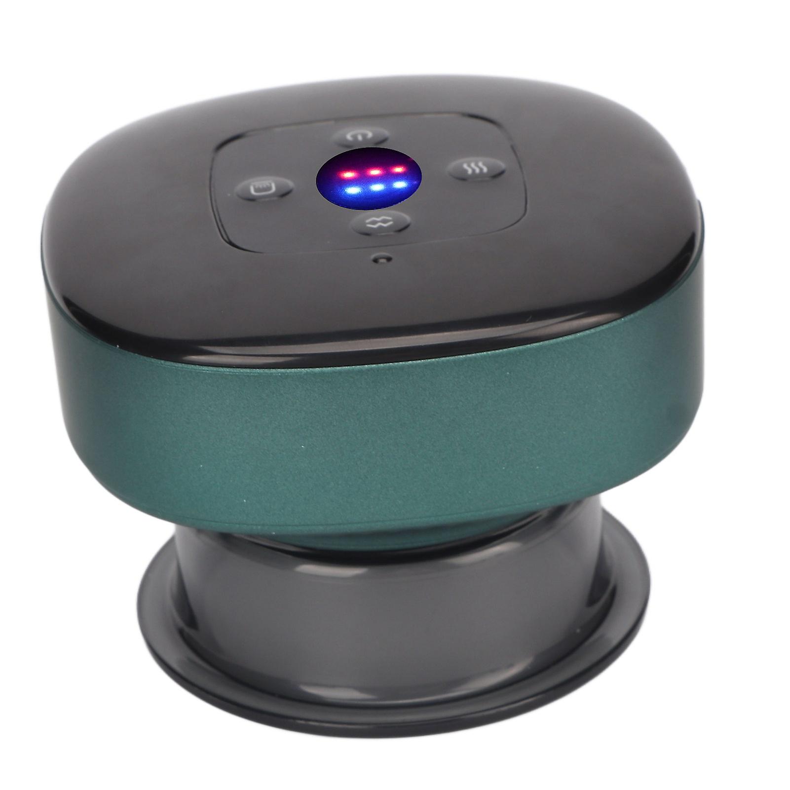 Electric Cupping Massager Machine Smart Heating 6 Levels Suction Rechargeable Vacuum Scraping Cupping Set Green 