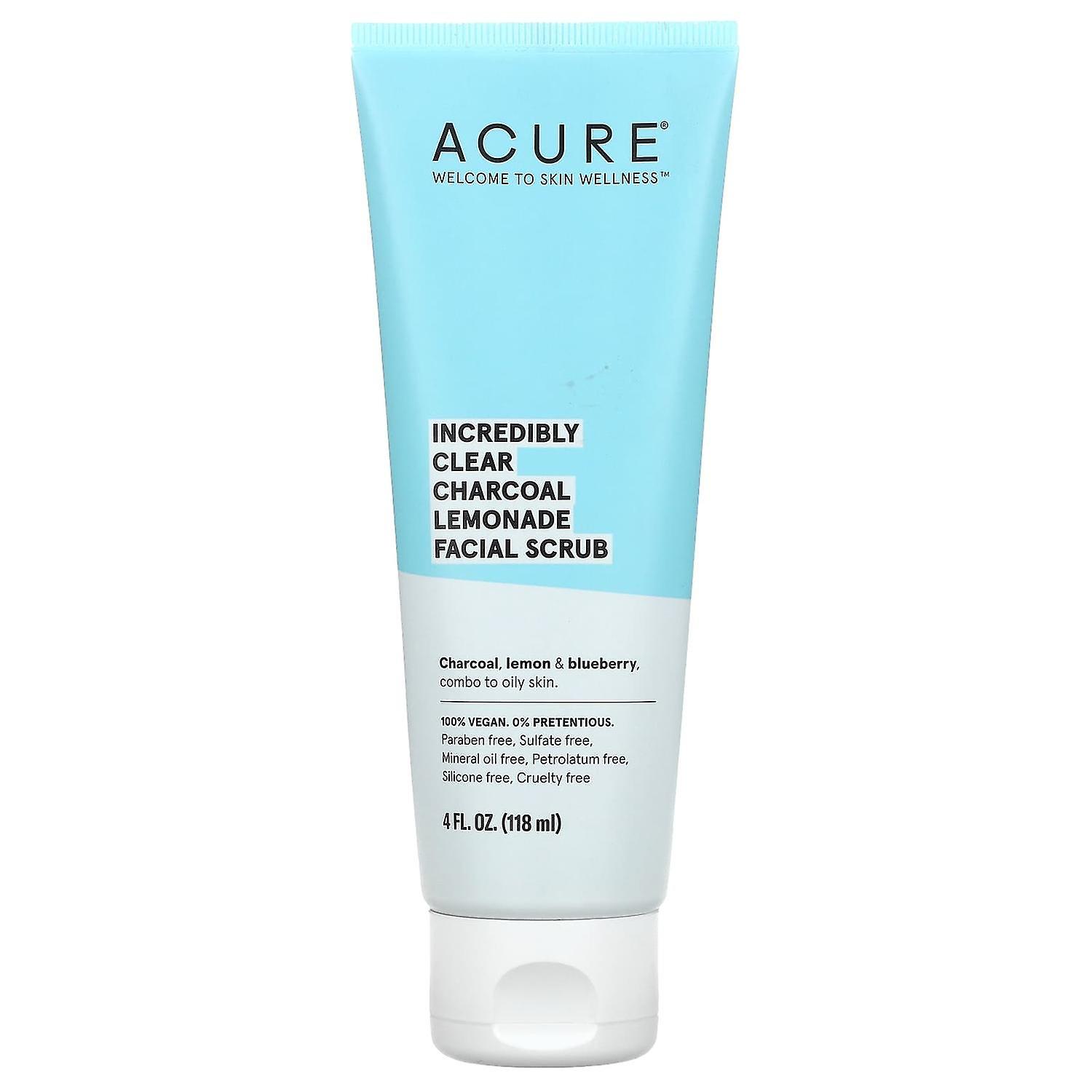 ACURE, Incredibly Clear, Charcoal Lemonade Facial Scrub, 4 fl oz (118 ml)