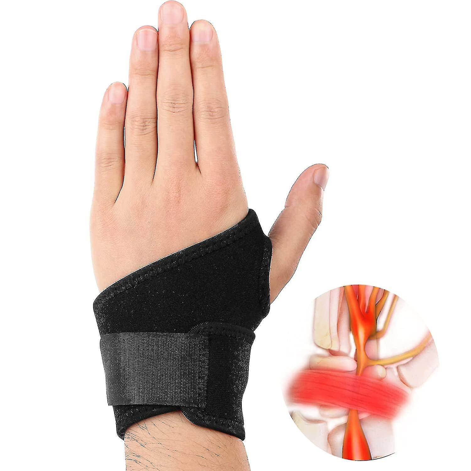 Carpal Tunnel Wrist Brace For Tendinitis And Arthritis One Hand Adjustable Compression Wrist Support Wrap Pain Relief Comfortable Lined Fits Bo No976