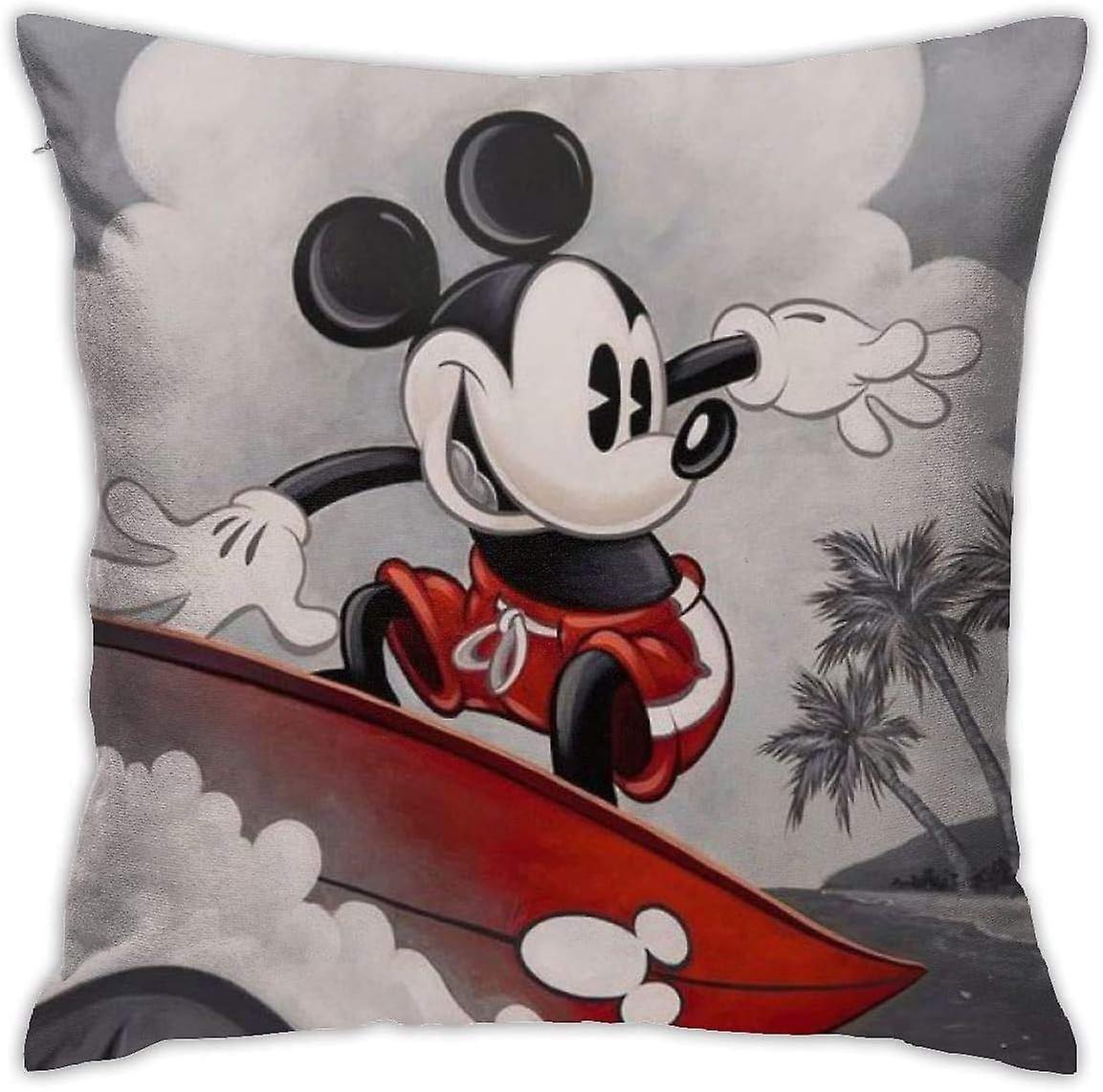 スロー枕カバーミッキーマウス枕カバークッションケースソファベッド椅子の家の装飾用。(18x18インチ)AA-2860