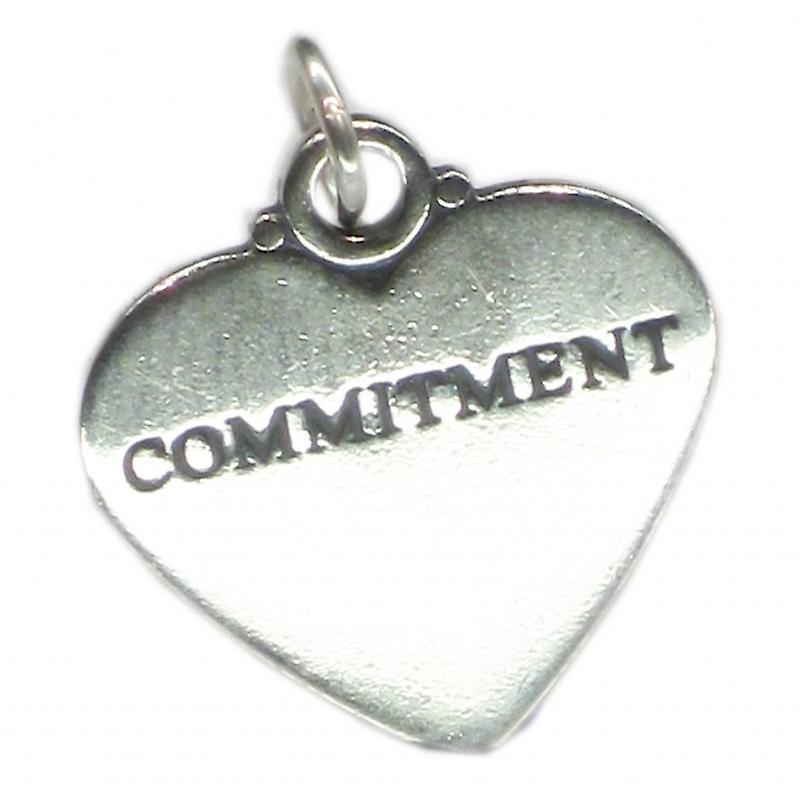 Commitment Sterling Silver Charm Pendant .925 X 1 Dedication Charms