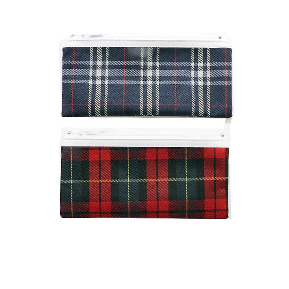 1Piecerandom Stylish Gns Tartan Durable Pencil Case 20X9Cm for On-The-Go Use