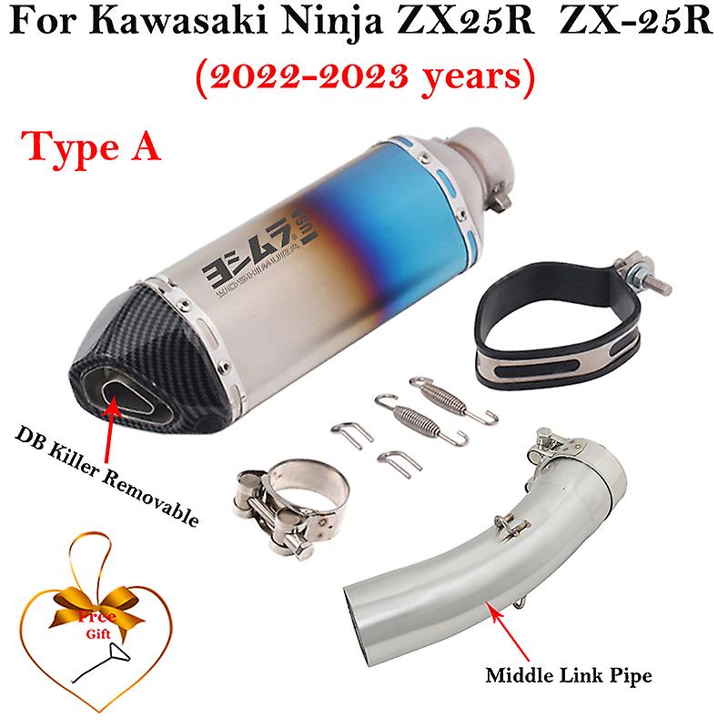 Slip On für Kawasaki Ninja ZX25R ZX-25R 2022 2023 Motorrad Auspuff Schall dämpfer Flucht 51mm Mid Link Rohr Verdickung srohr DB Killer