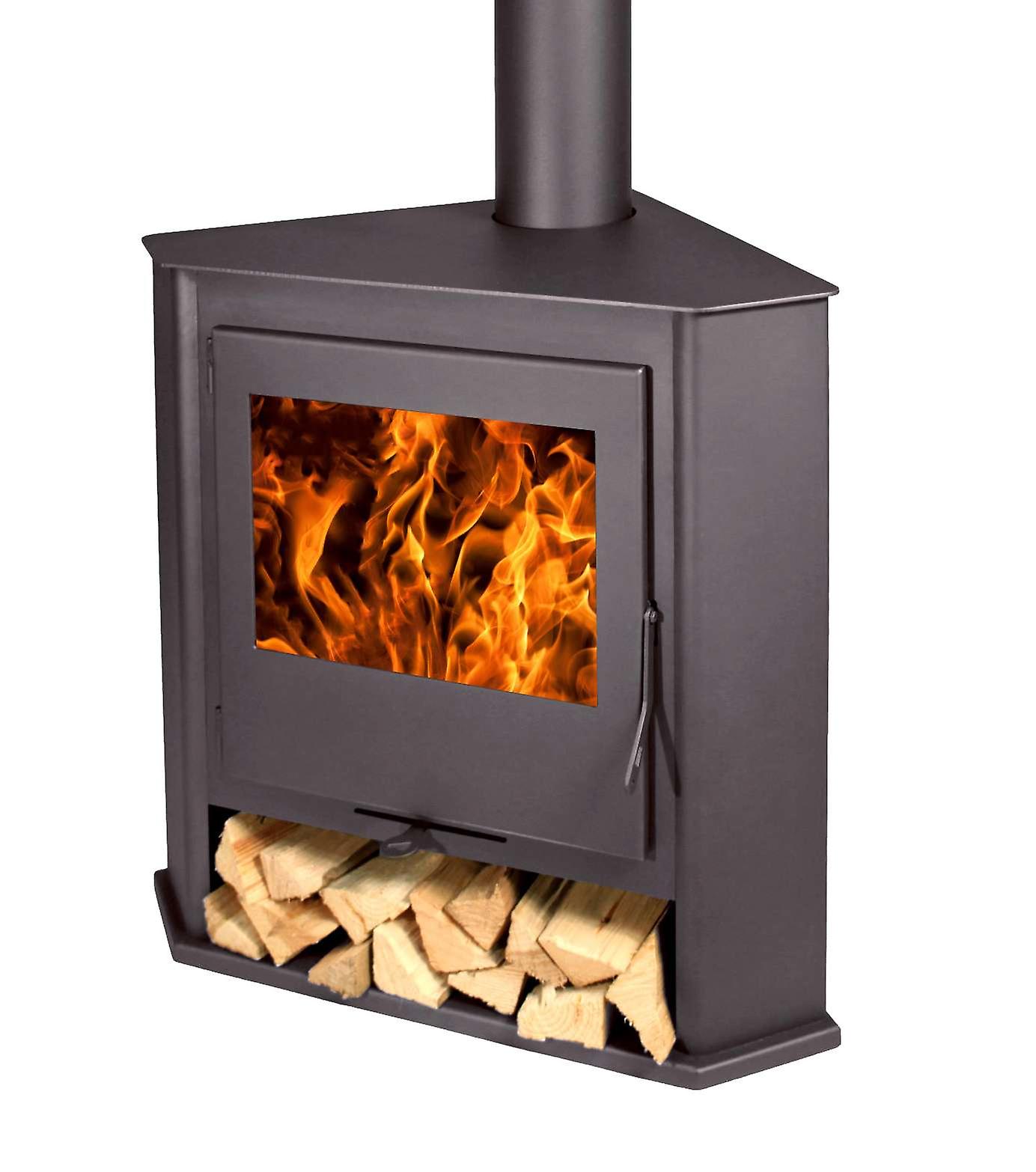 Moderner Eckholzkamin