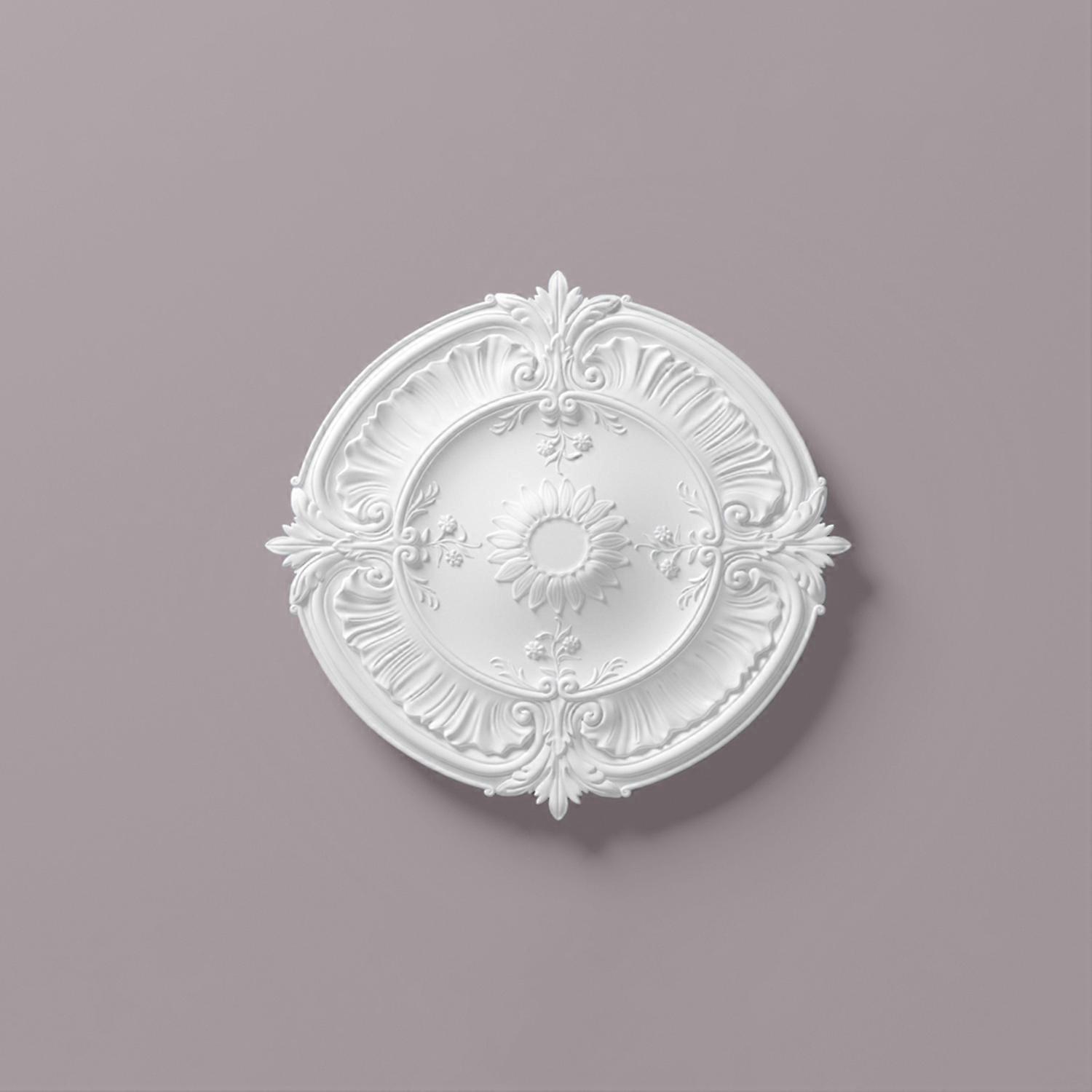 NMC 1 x Ceiling rose R-24 ARSTYL Ø 77 cm x 3,5 cm white Rigid polyurethane foam pre-primed lightweight, sturdy, dimensionally stable
