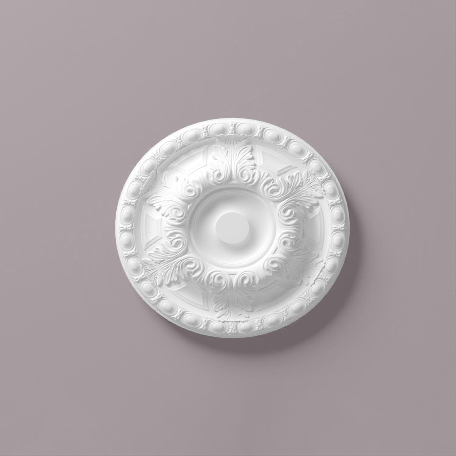 NMC 1 x Ceiling rose R-18 ARSTYL Ø 60 cm x 6,5 cm white Rigid polyurethane foam pre-primed lightweight, sturdy, dimensionally stable