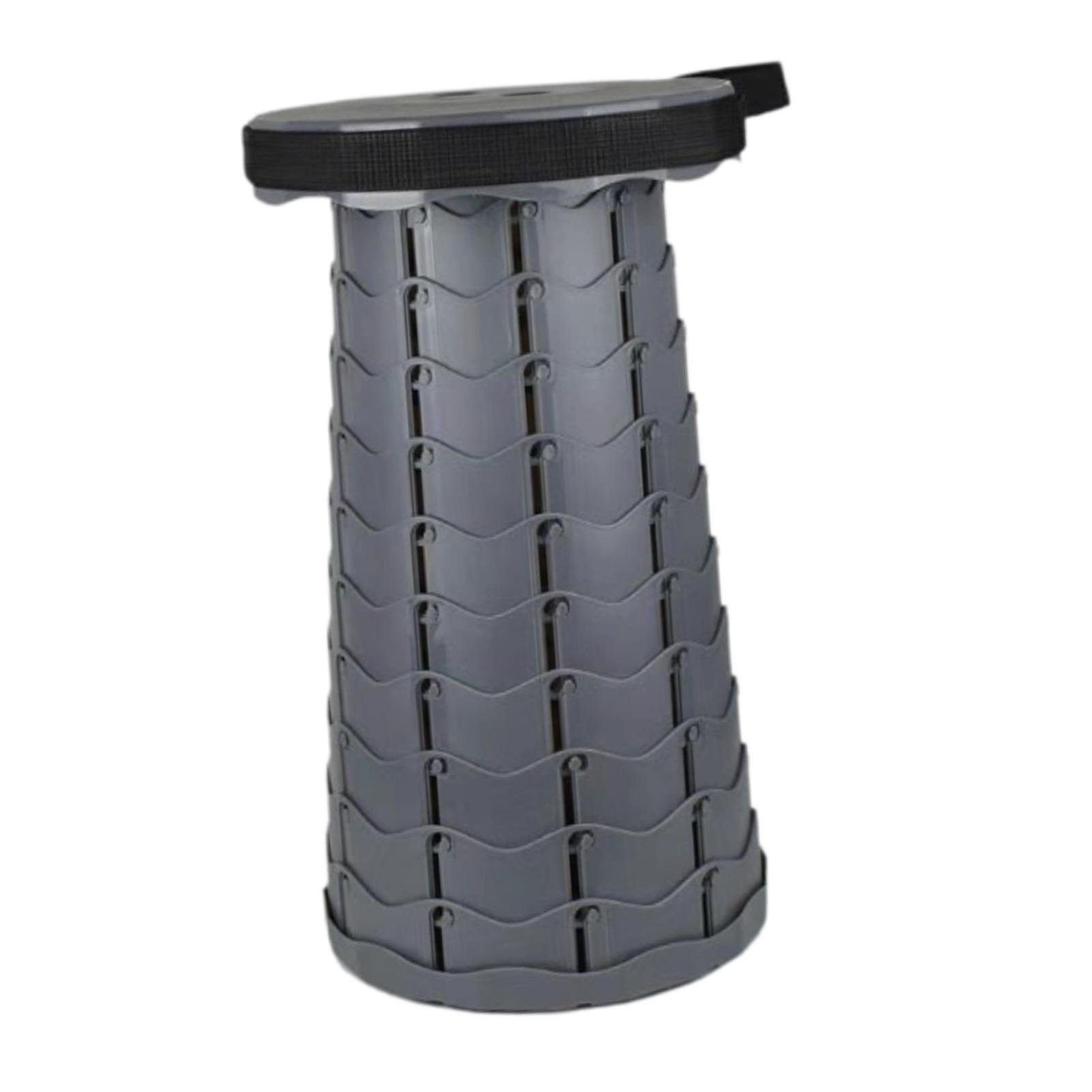 Folding Seat Adjustable Portable Telescoping Seat for Indoor Camping Fishing Grey