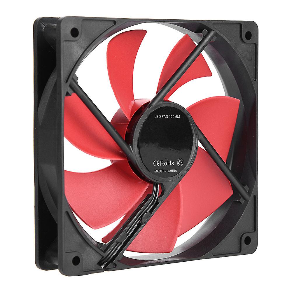 120mm PC Computer Case 12V DC Cooling Fan Large 4PIN & Small 3PIN Interface Cooling Fan (Red)