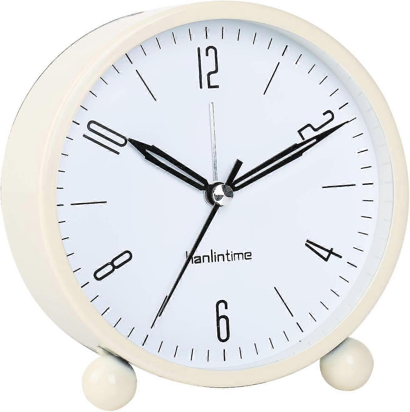 Alarm Clock Analog, Alarm Clock Without Ticking With Night Light, Alarm Clock Noiseless FT