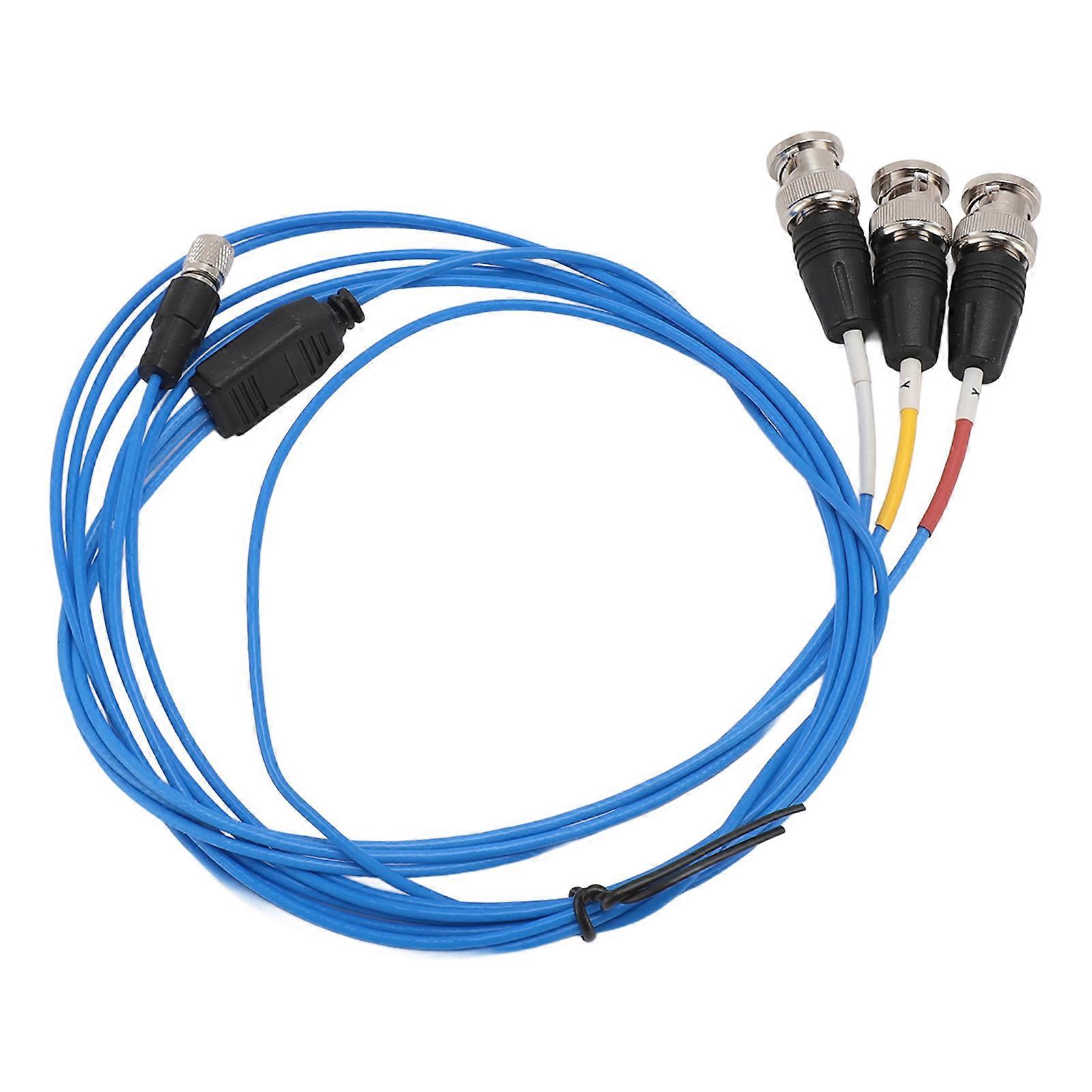 4P Socket to BNC Male Cable 836UNF Thread High Temp Resistance Vibration Sensor Test Cable for 3 Axes Transducer