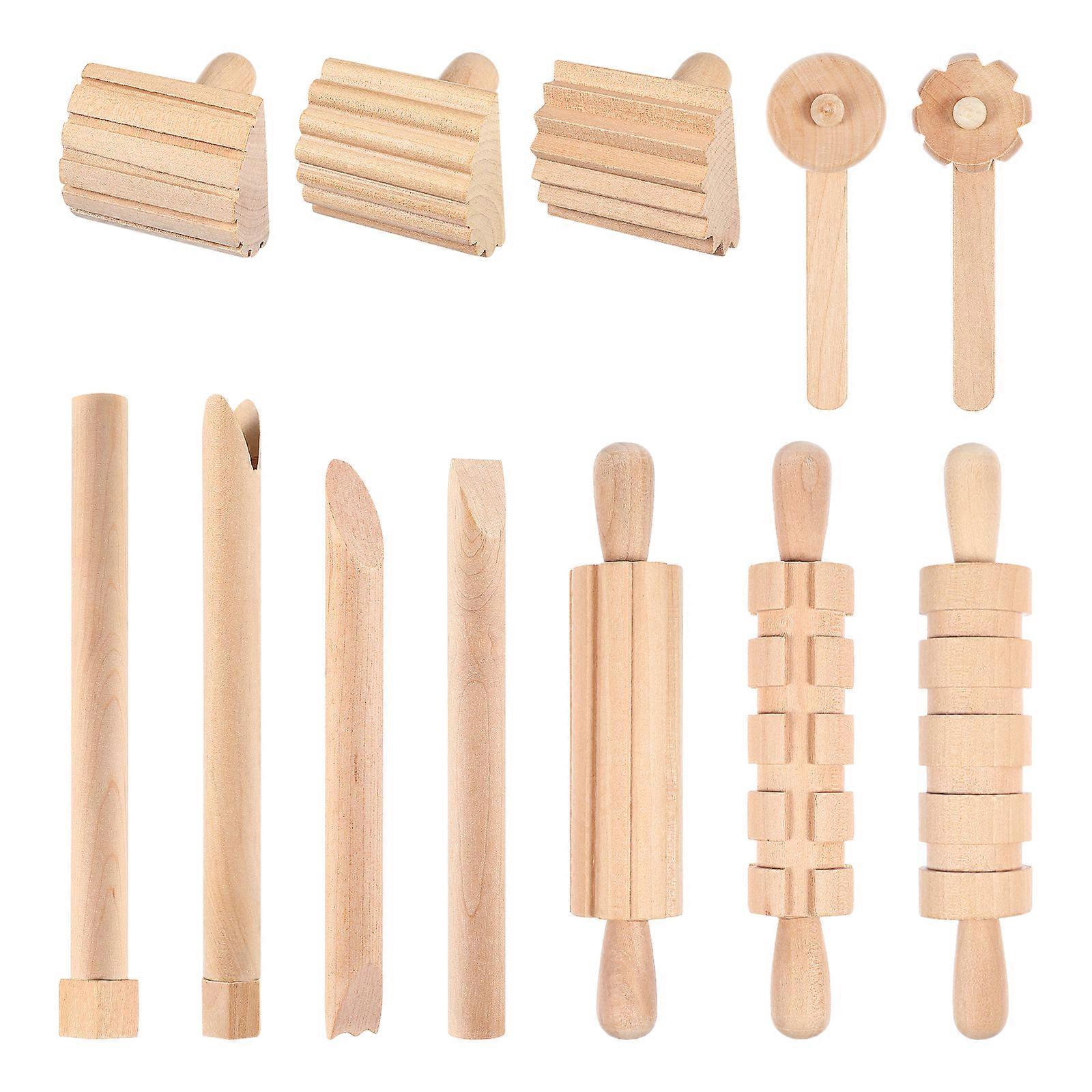 1 Set Practical Clay Shaping Tools Wooden Dough Molding Tools for Toddlers Kids Children
