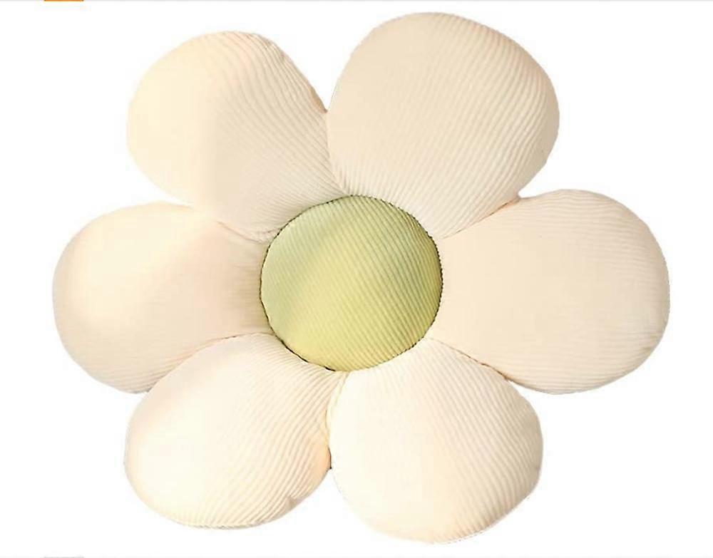 Flower Floor Pillow Tatami Flower-shaped Plush Decor of Comfortable Seat Cushion Decoration (45 x 45 cm, White & Green )
