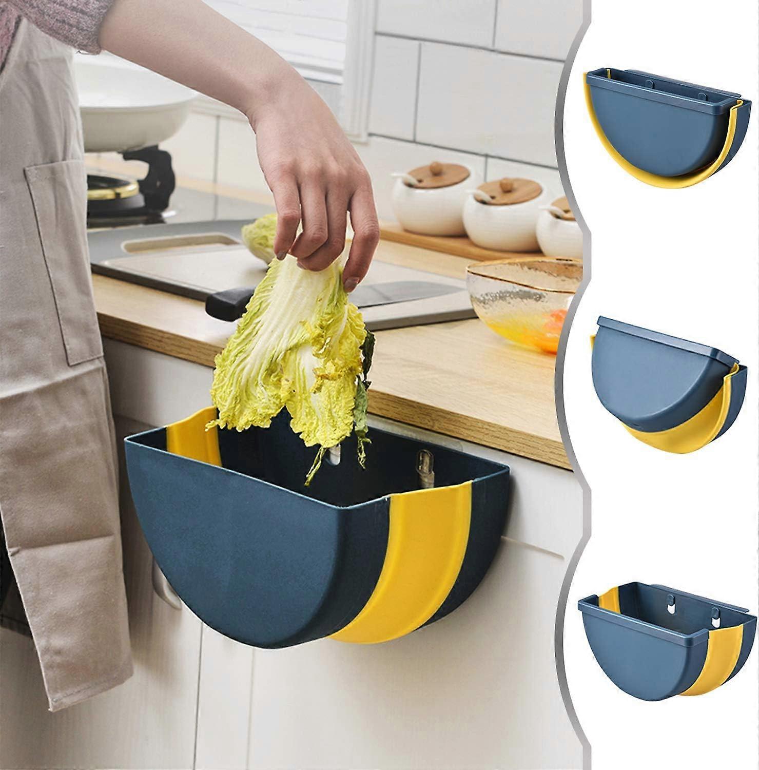 Folding kitchen trash can wall-mounted kitchen trash can