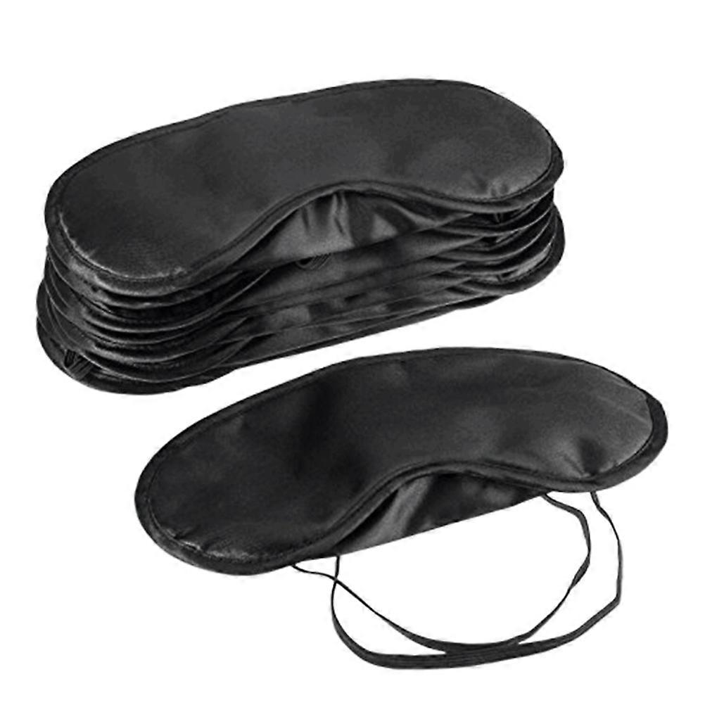 15 stks Polyester Slapen Oogkap Blinddoek Draagbare Schaduw Ooglap Oogschaduw Oogmasker (Zwart)