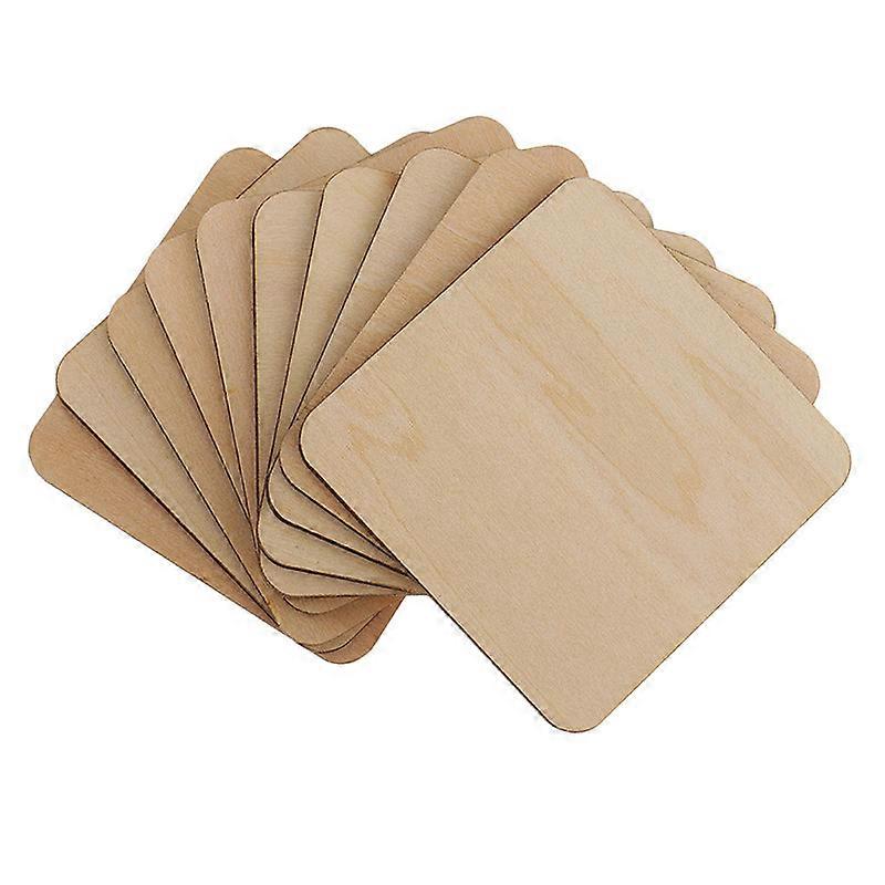 20pcs 50mm 196inch Wood Craft Unfinished Blank Coasters 5 X 5cm For Craft Projects