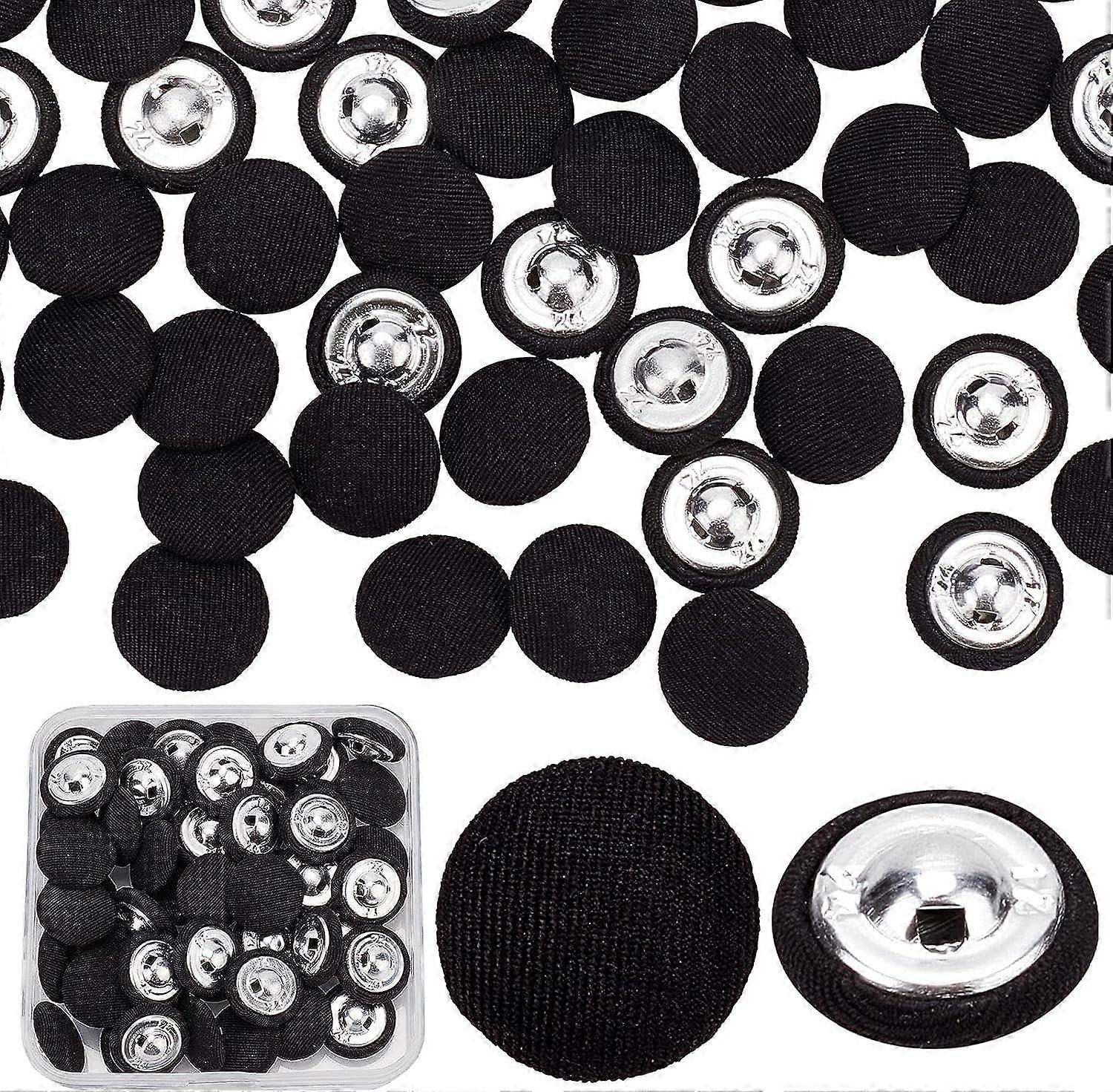 50PCS Cloth Shank Buttons Round Shaped Sewing Button Women Suit Woolen Coat Button Male Jacket Button Shirt Trousers Button Fabric Cloth Covered for O