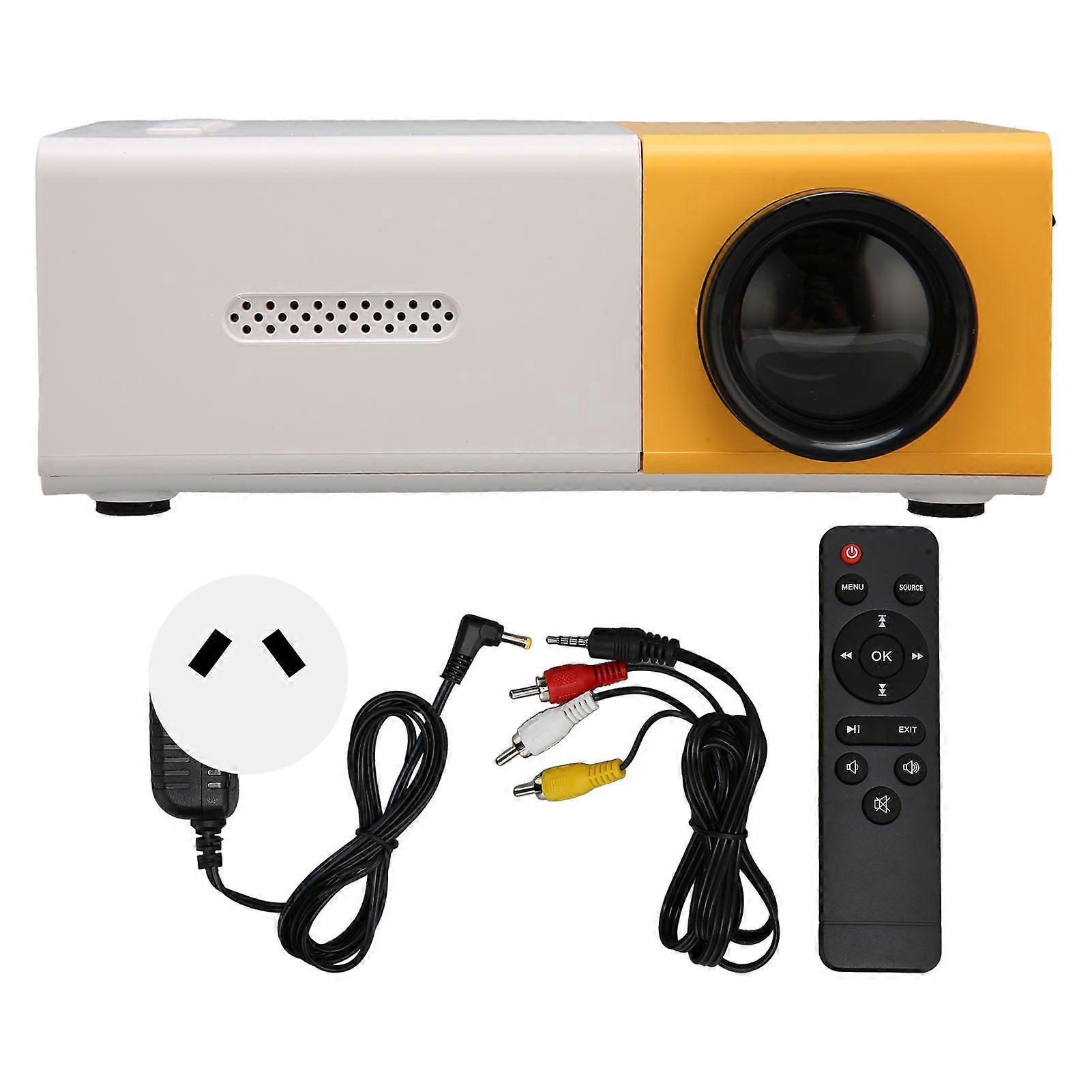 ミニプロジェクタースマートHD 1080P HiFiポータブルムービープロジェクター、USB HDマルチメディアインターフェースメモリカード用100μ240V AUプラグ