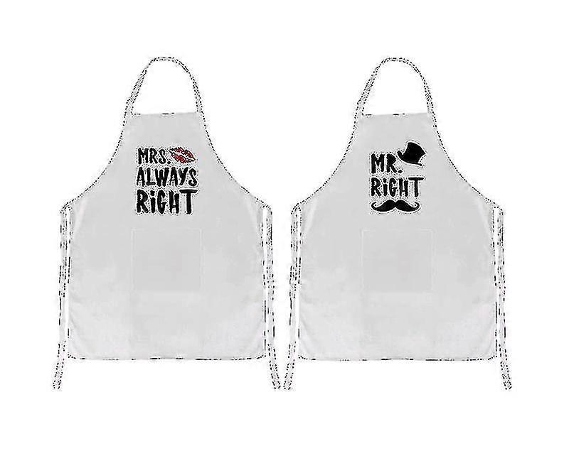 2 Pack Kitchen Apron Set For Couples, Engagement Wedding Anniversary Gift