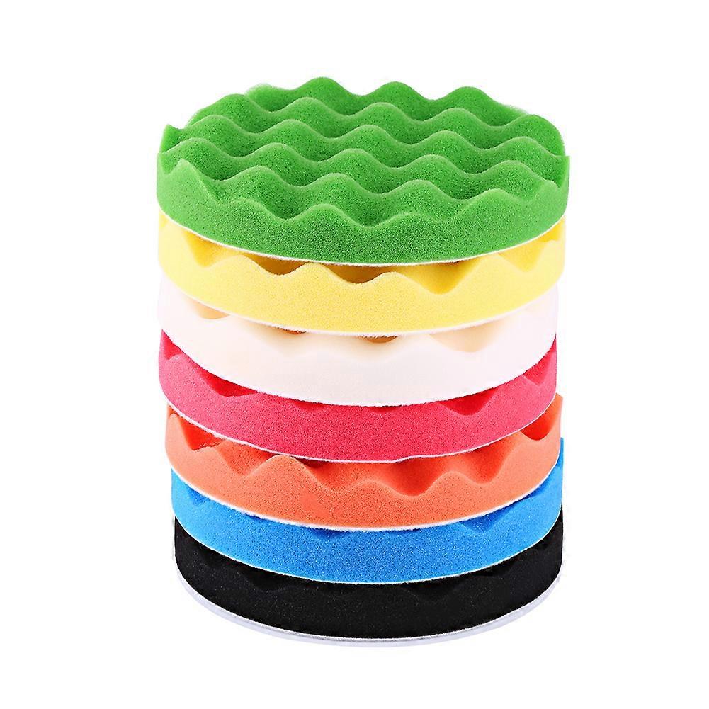 10Pcs 7" Polishing Buffing Waxing Pad Kit Tool For Car Polisher Buffer With Drill Adapter