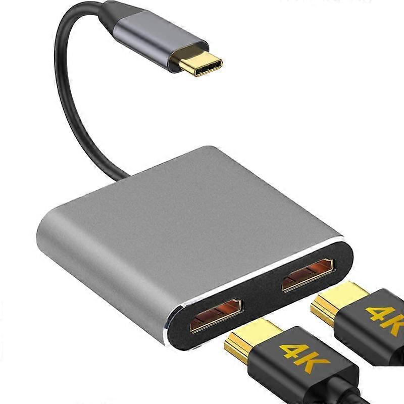 Barsinfi type-c to dual hdmi/usb3.0/pd converter 4k HD Macbook with dual screen usb-hub"