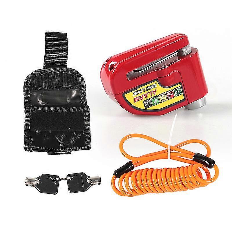 Motorcycle Anti-theft Motorcycle Disc Lock With Alarm,110db Motorcycle Disc Lock(deluxe Pack Red)