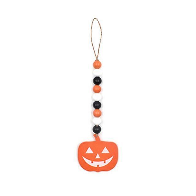 Halloween Wooden Beads Garland Pumpkin Ghost Skull Wood Chip Pendant Halloween Party Decoration for Home Rustic Hanging Ornament