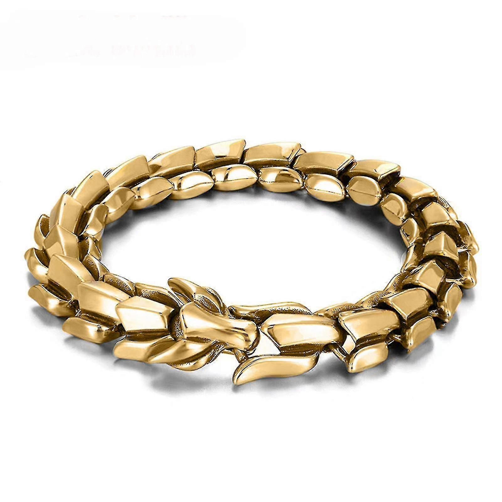 Dragon Scale Link Chain Bracelet Mens Stainless Steel Ouroboros Bangle New-yvan