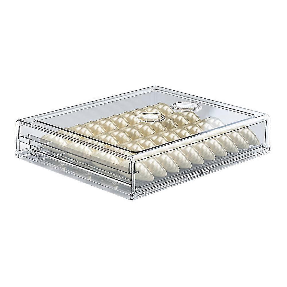 Zaman İşleyiş Dondurucu Depolama Kutusu Buzdolabı Köfte Kutusu Tepsi Mutfak Gıda İstiflenebilir Organizatör Con