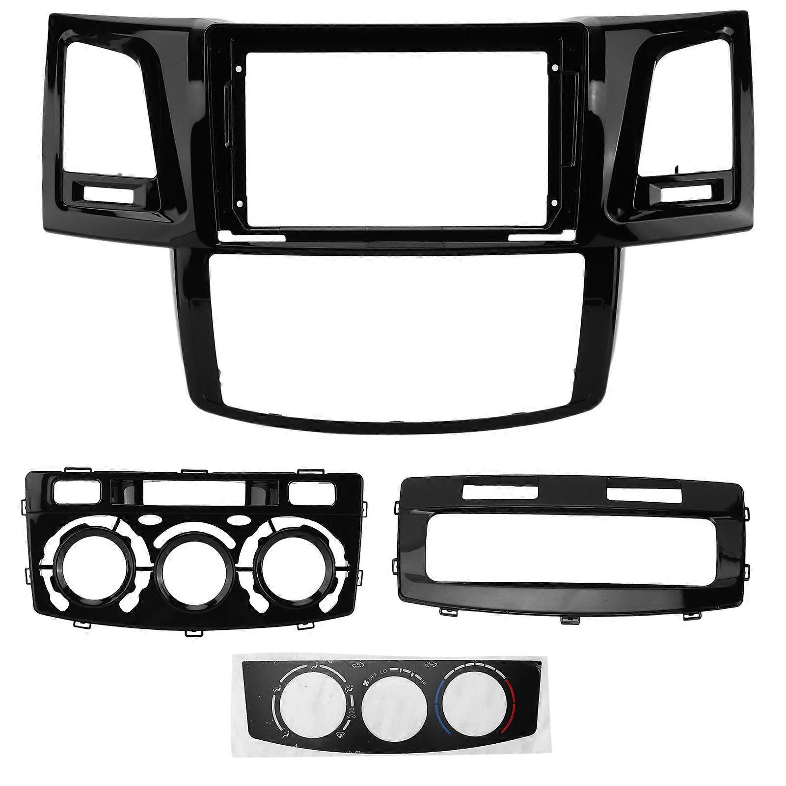 2?DIN Car Stereo Radio Fascia Black Audio Panel Bezel Replacement for Hilux 2009?2015